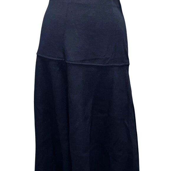 OGL Cashsoft Wool Like Flared Maxi Skirt Sz Large Womens Navy Blue - Picture 9 of 16